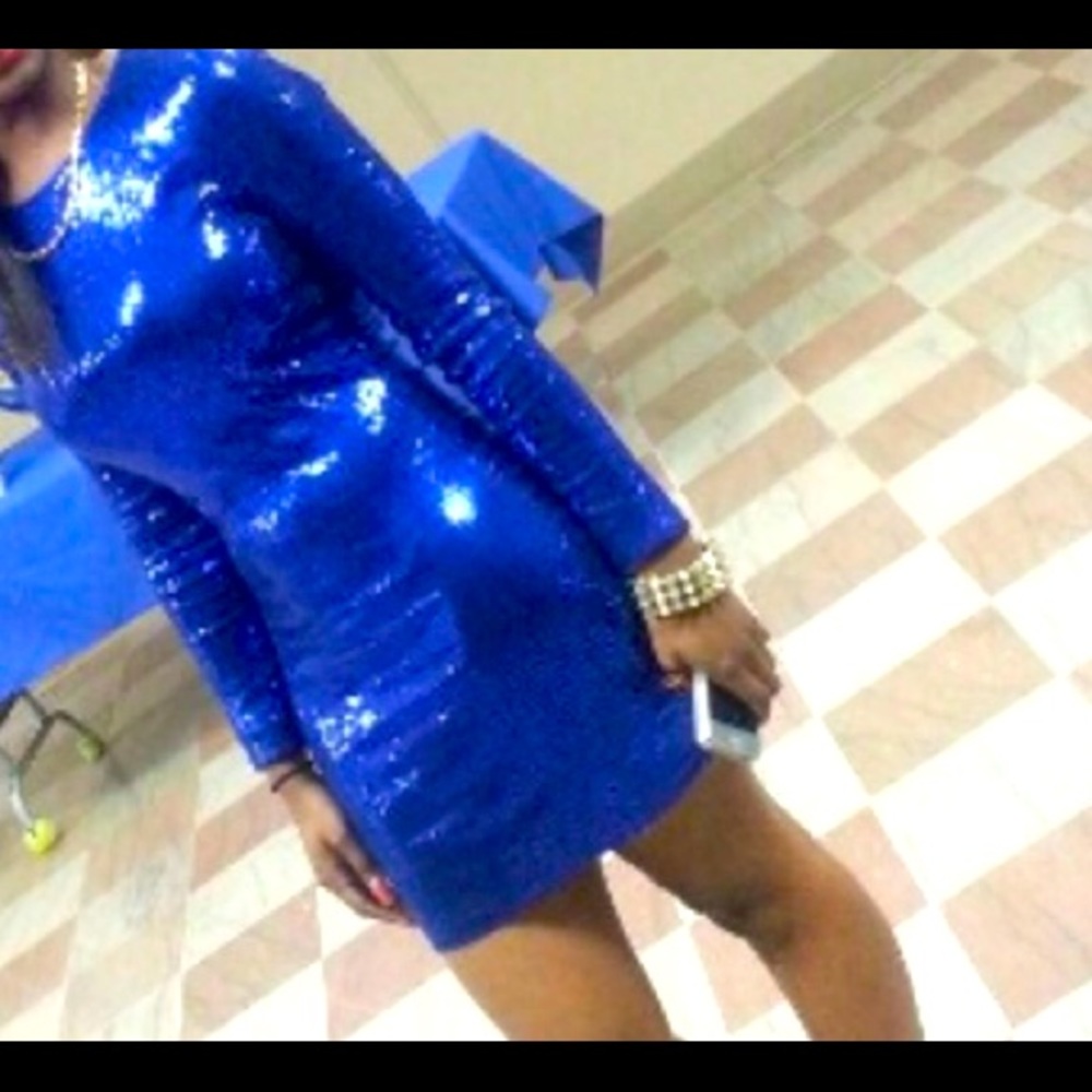 Forever 21 Royal Blue Sequin Bodycon  Dress